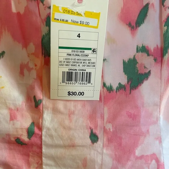 New Day Pink and White Floral Casual Dress - Picture 3 of 6